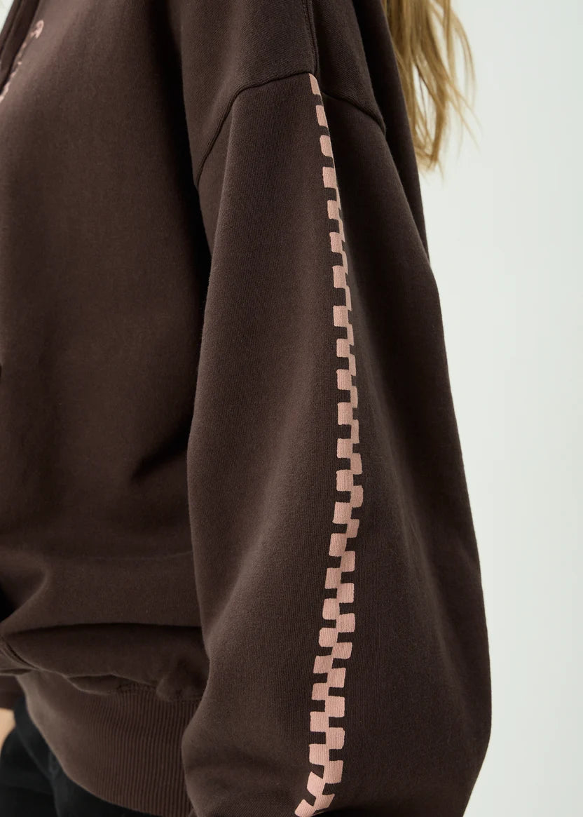 AFENDS REALITY CHECK RECYCLED BOXY PULL ON - COFFEE