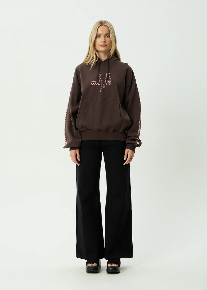 AFENDS REALITY CHECK RECYCLED BOXY PULL ON - COFFEE