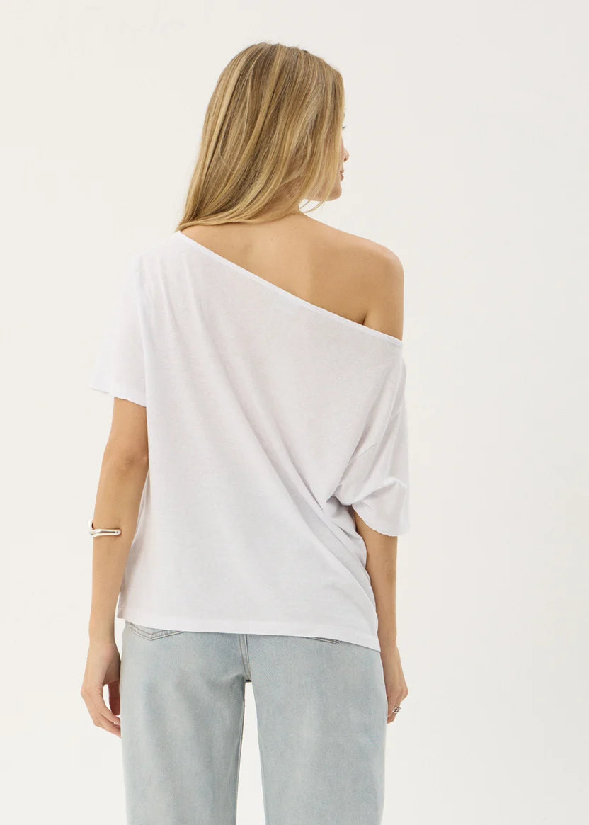 AFENDS SABINA OFF SHOULDER TEE - WHITE