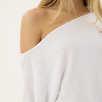 AFENDS SABINA OFF SHOULDER TEE - WHITE