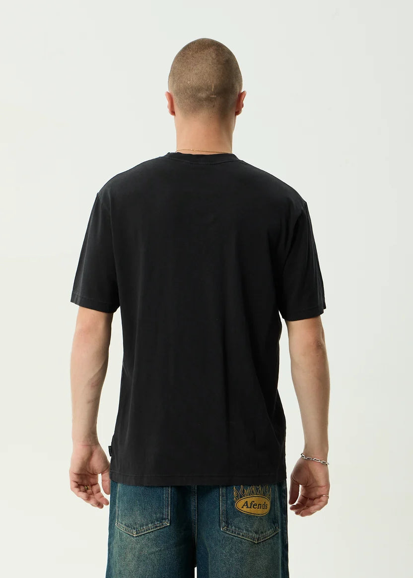 AFENDS SAFETY RETRO TEE - STONE BLACK