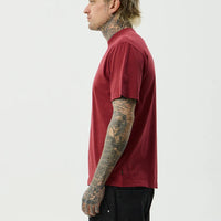 AFENDS SAFETY RETRO TEE - WASHED BURGUNDY