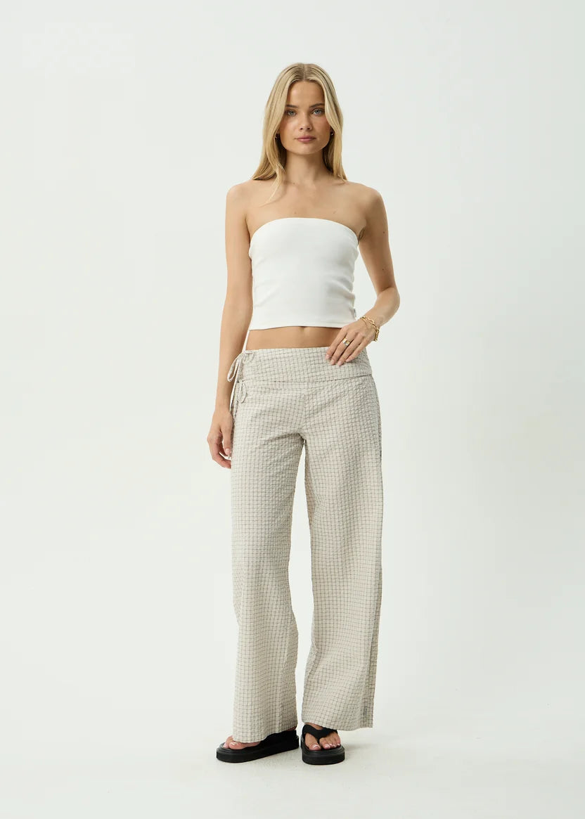 AFENDS SOFIA WIDE LEG PANT - REVERB MOONBEAM CHECK
