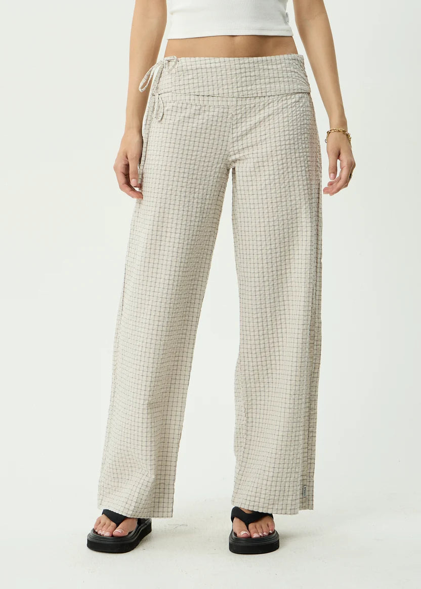 AFENDS SOFIA WIDE LEG PANT - REVERB MOONBEAM CHECK