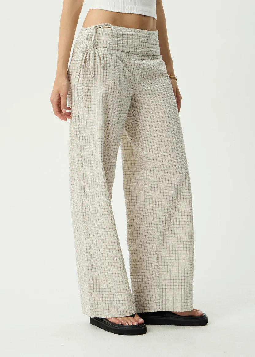 AFENDS SOFIA WIDE LEG PANT - REVERB MOONBEAM CHECK