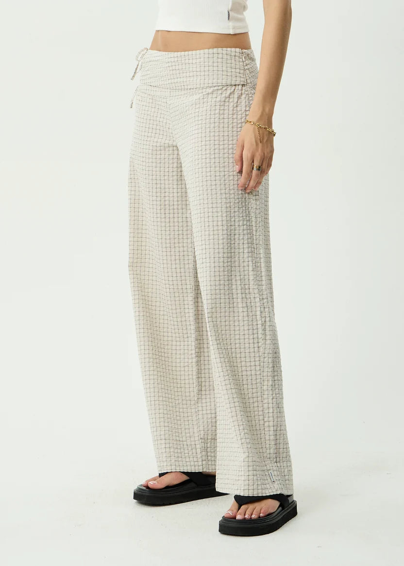 AFENDS SOFIA WIDE LEG PANT - REVERB MOONBEAM CHECK