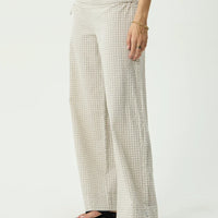AFENDS SOFIA WIDE LEG PANT - REVERB MOONBEAM CHECK