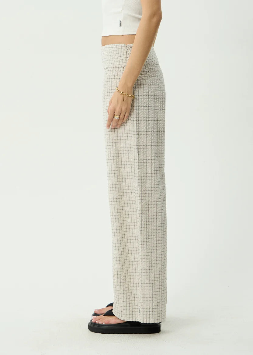 AFENDS SOFIA WIDE LEG PANT - REVERB MOONBEAM CHECK