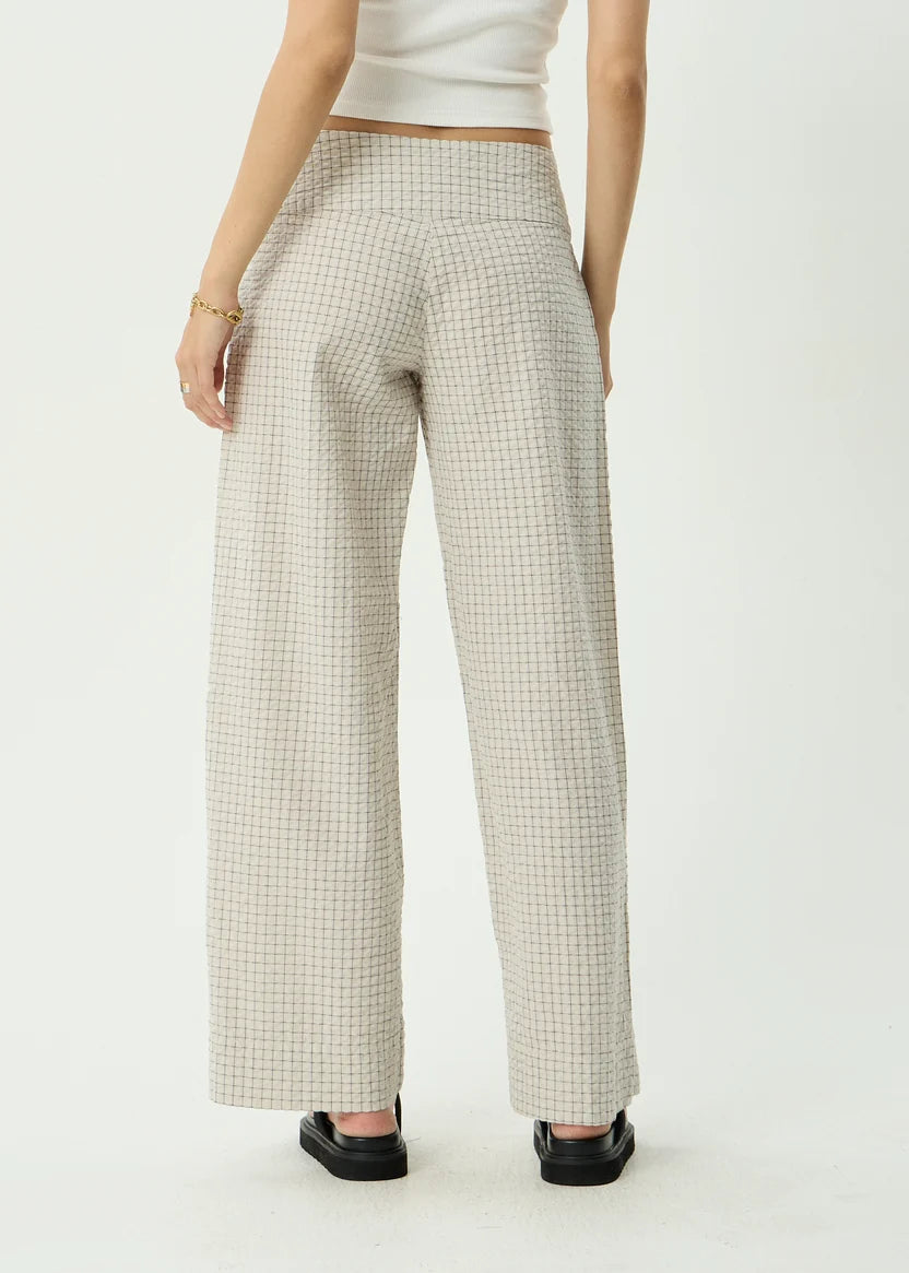 AFENDS SOFIA WIDE LEG PANT - REVERB MOONBEAM CHECK