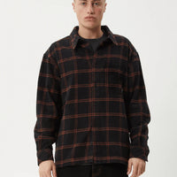 AFENDS TERROR RECYCLED FLANNEL SHIRT - BLACK CHECK