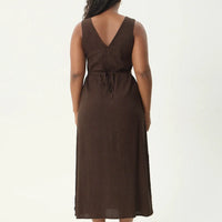 AFENDS TULLY - SEERSUCKER MAXI DRESS - COFFEE
