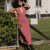 AFENDS TULLY SEERSUCKER MAXI DRESS - INDY ROSE CHECK