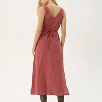 AFENDS TULLY SEERSUCKER MAXI DRESS - INDY ROSE CHECK