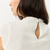 AFENDS WREN SEERSUCKER TOP - OFF WHITE