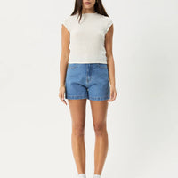 AFENDS WREN SEERSUCKER TOP - OFF WHITE