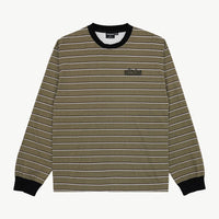 AFENDS ALTITUDE RECYCLED BOXY LONG SLEEVE TEE - STONE STRIPE