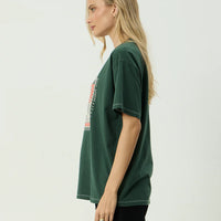 AFENDS HAVE A GOOD DAY RECYCLED OVERSIZED TEE - PINE