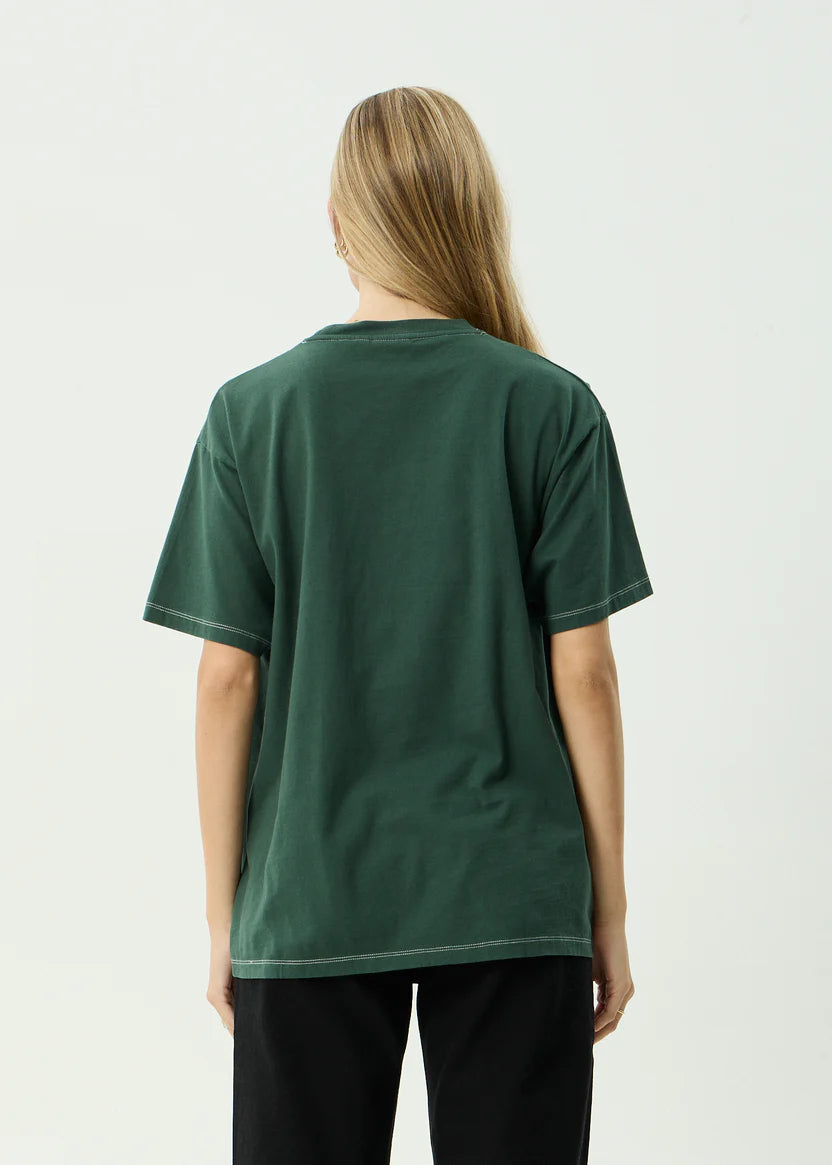 AFENDS HAVE A GOOD DAY RECYCLED OVERSIZED TEE - PINE