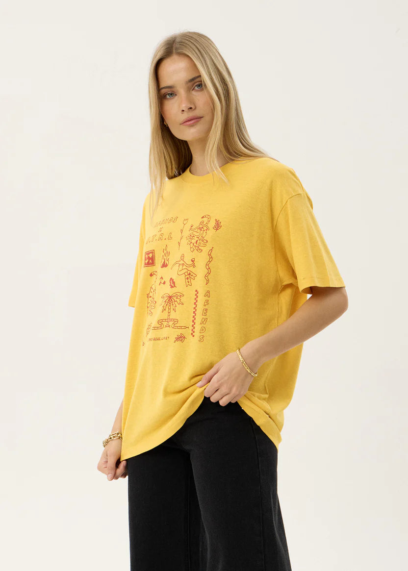 AFENDS HOLLY HEMP OVERSIZED TEE - MANGO