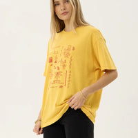 AFENDS HOLLY HEMP OVERSIZED TEE - MANGO