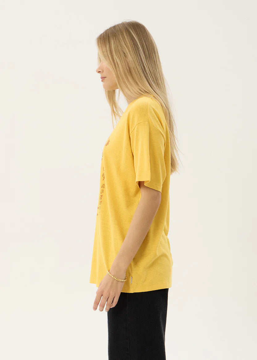 AFENDS HOLLY HEMP OVERSIZED TEE - MANGO