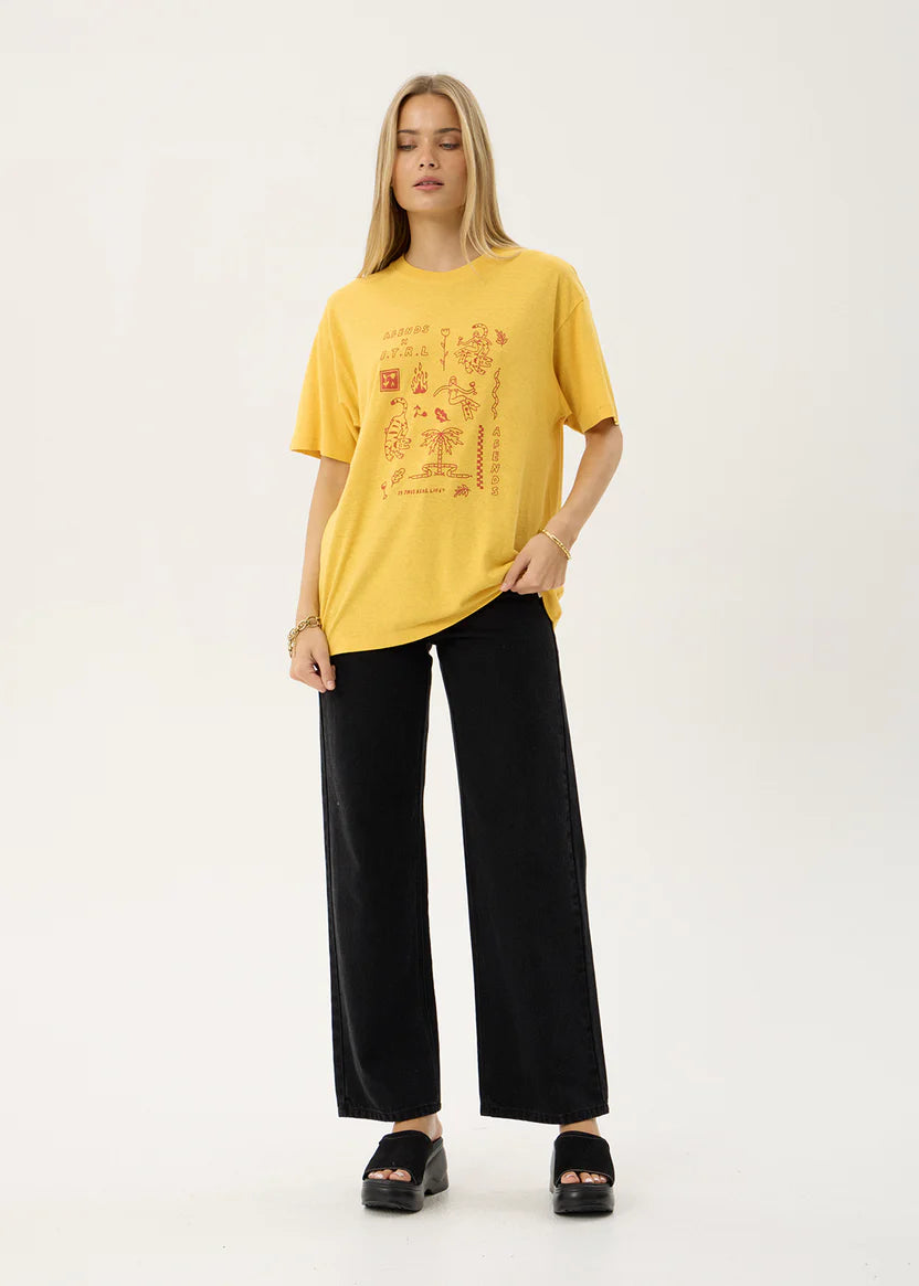 AFENDS HOLLY HEMP OVERSIZED TEE - MANGO