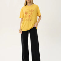 AFENDS HOLLY HEMP OVERSIZED TEE - MANGO