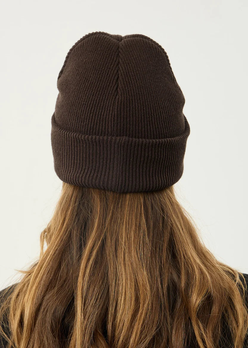 AFENDS HOME RECYCLED CUFFED BEANIE - COFFEE