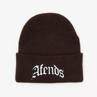 AFENDS HOME RECYCLED CUFFED BEANIE - COFFEE