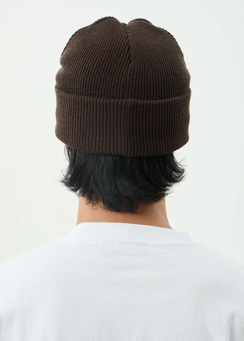 AFENDS HOME RECYCLED CUFFED BEANIE - COFFEE