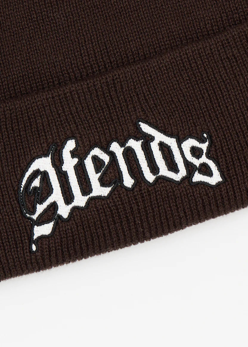 AFENDS HOME RECYCLED CUFFED BEANIE - COFFEE