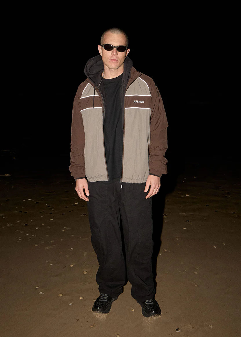 AFENDS SPICY RECYCLED SPORTS SPRAY JACKET - OLIVE
