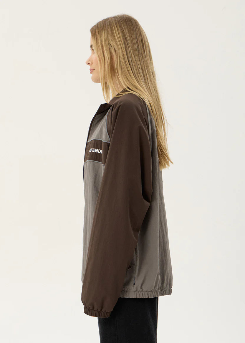AFENDS SPICY RECYCLED SPORTS SPRAY JACKET - OLIVE