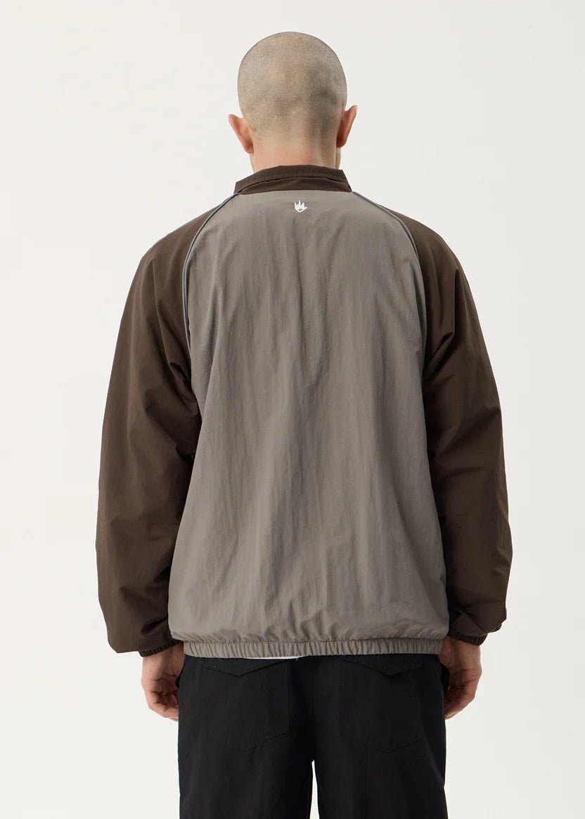 AFENDS SPICY RECYCLED SPORTS SPRAY JACKET - OLIVE
