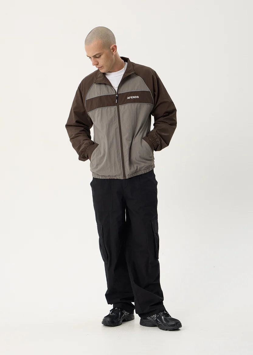 AFENDS SPICY RECYCLED SPORTS SPRAY JACKET - OLIVE