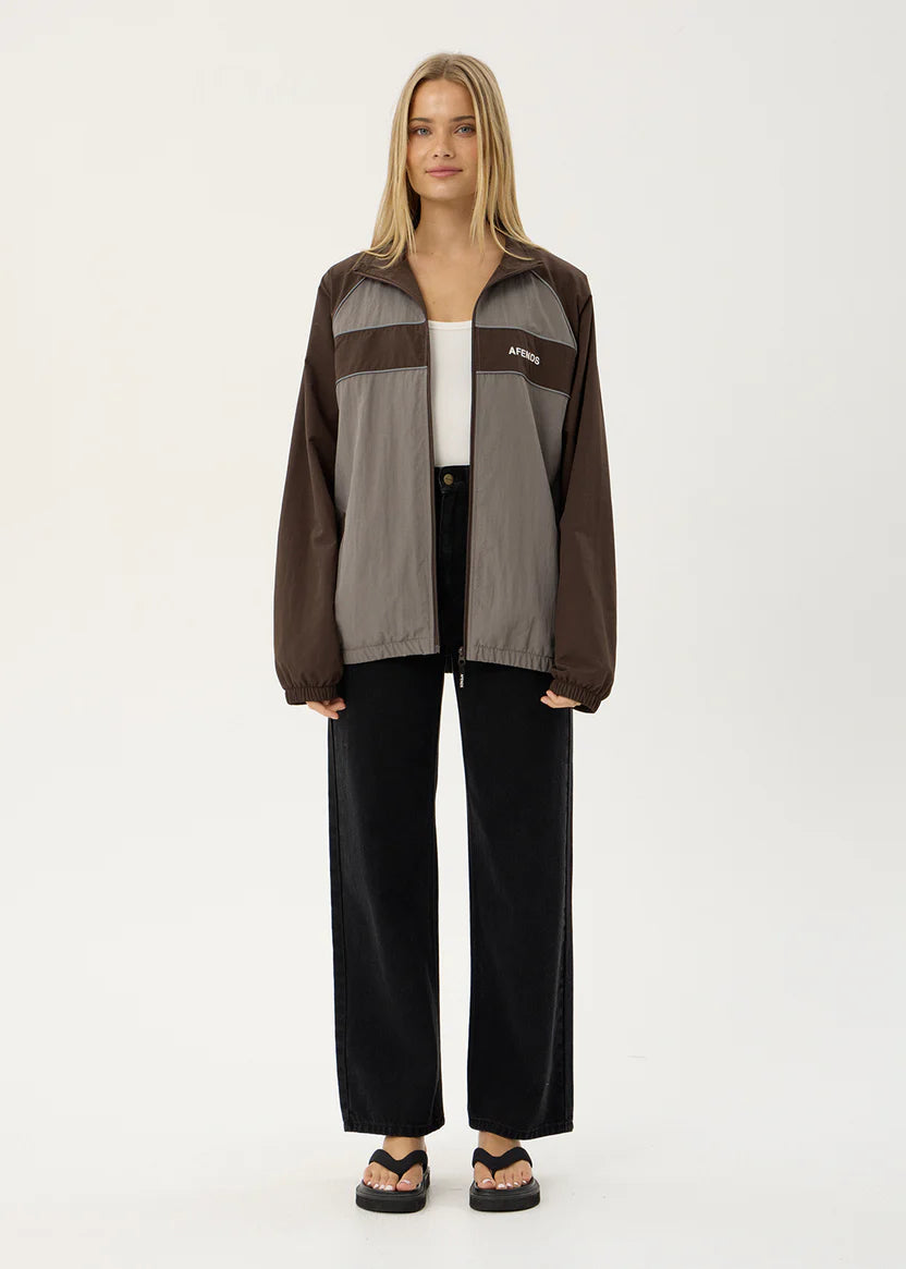AFENDS SPICY RECYCLED SPORTS SPRAY JACKET - OLIVE