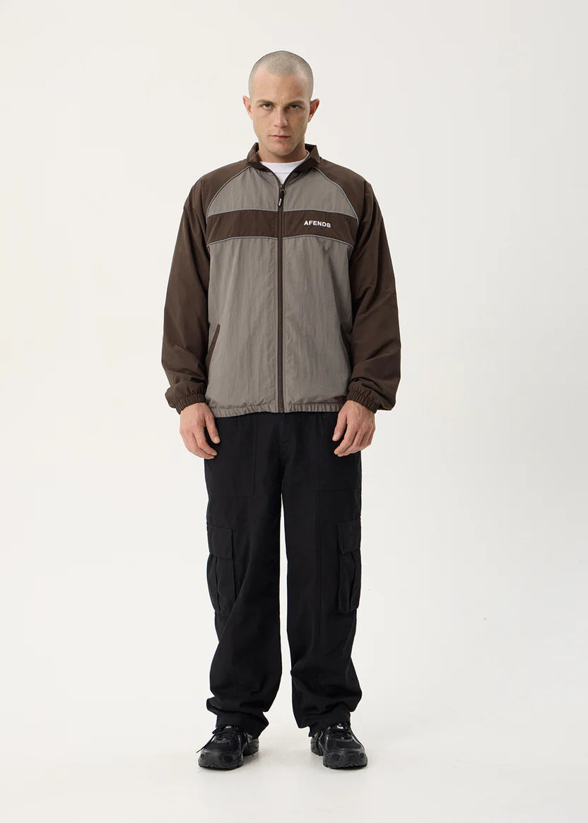 AFENDS SPICY RECYCLED SPORTS SPRAY JACKET - OLIVE
