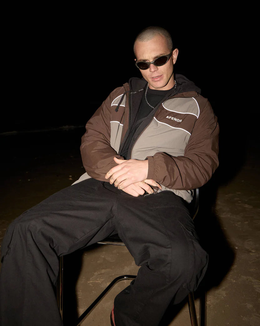 AFENDS SPICY RECYCLED SPORTS SPRAY JACKET - OLIVE