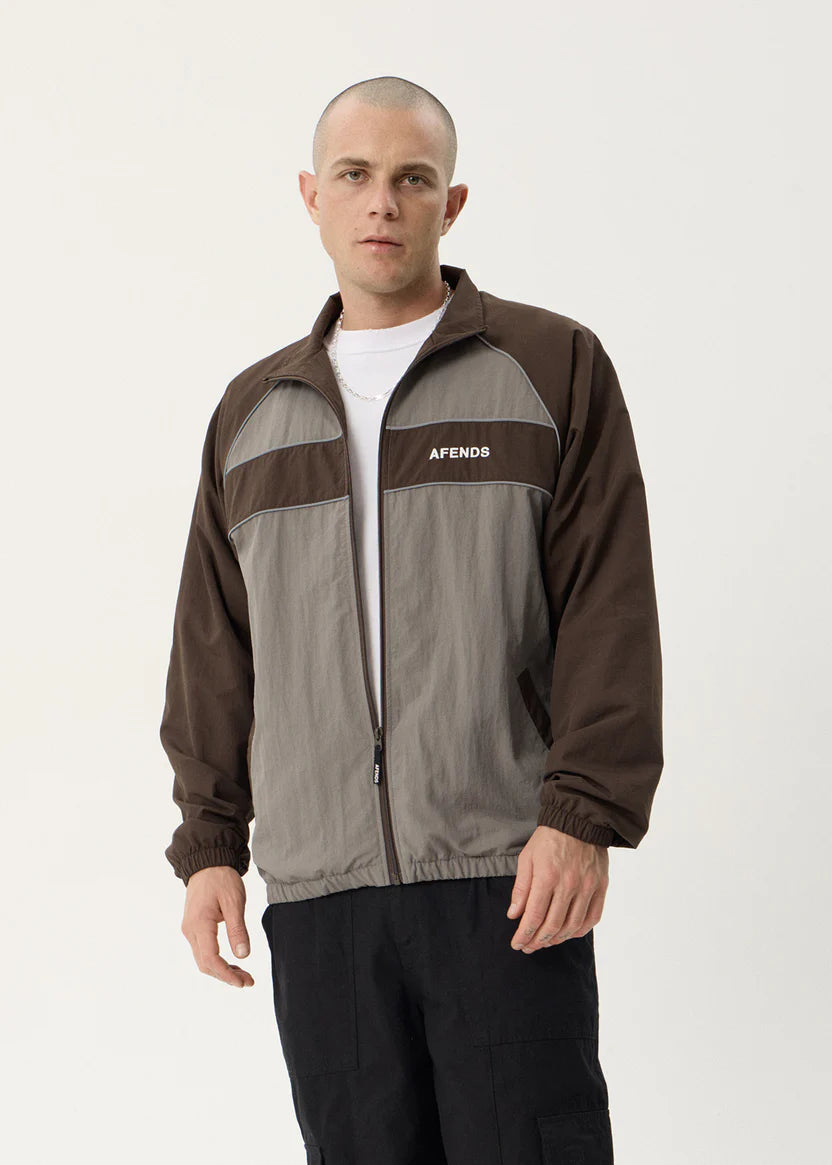 AFENDS SPICY RECYCLED SPORTS SPRAY JACKET - OLIVE