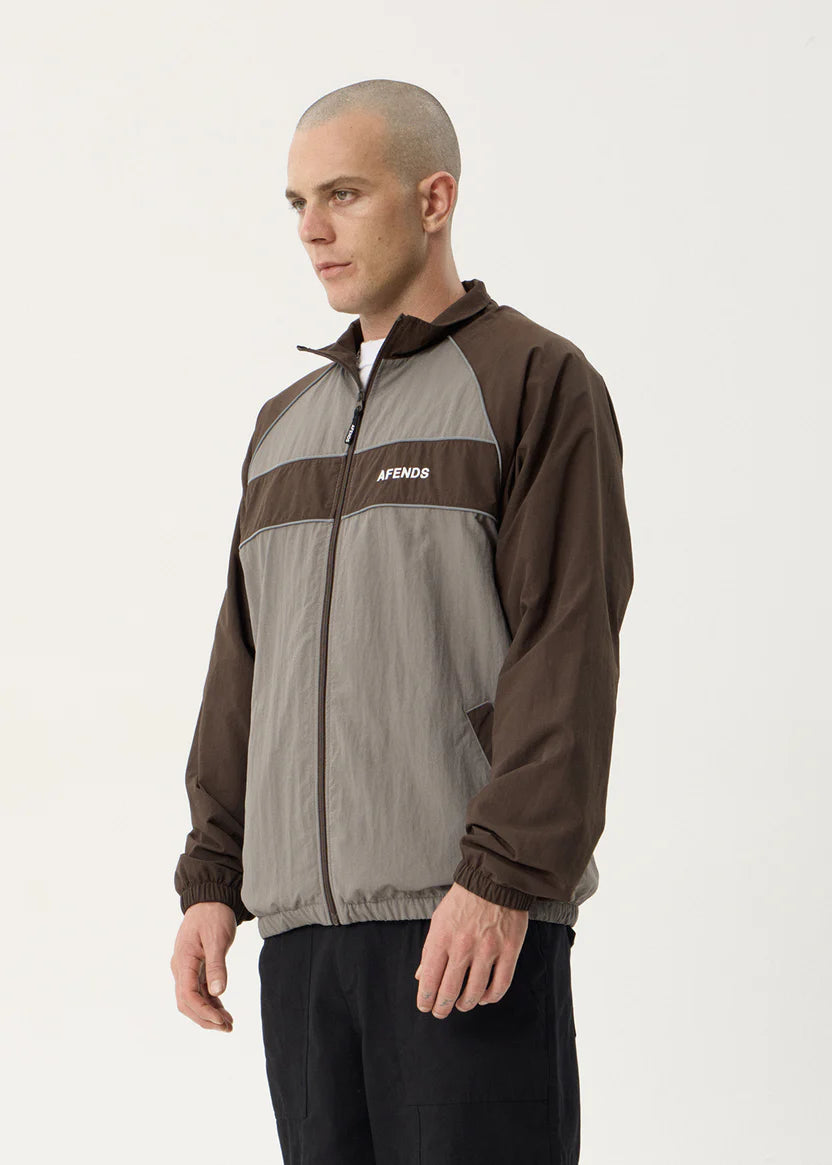 AFENDS SPICY RECYCLED SPORTS SPRAY JACKET - OLIVE