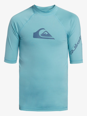 QUIKSILVER ALL TIME SHORT SLEEVE RASH SHIRT - REEF WATERS - BOYS