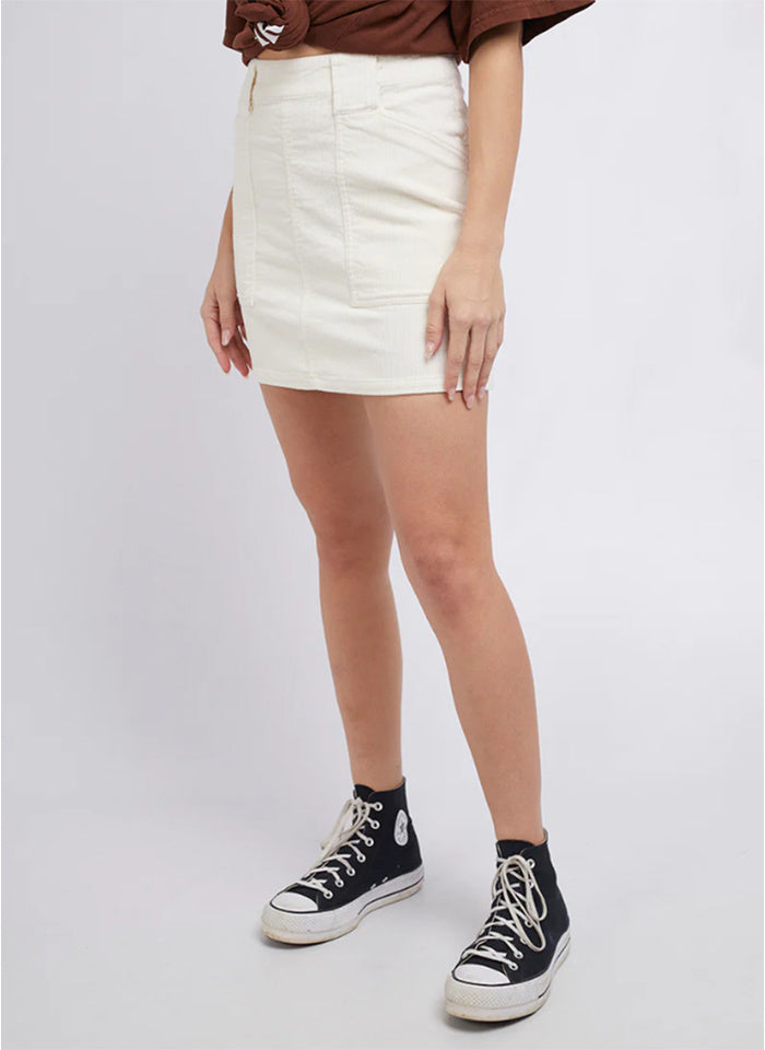 ALL ABOUT BELLE CORD SKIRT - VINTAGE WHITE