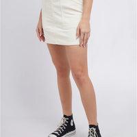 ALL ABOUT BELLE CORD SKIRT - VINTAGE WHITE