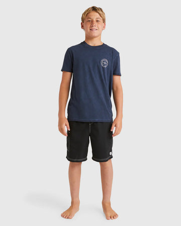 BILLABONG BOYS BIG WAVE DAZ SS - DUSTY NAVY