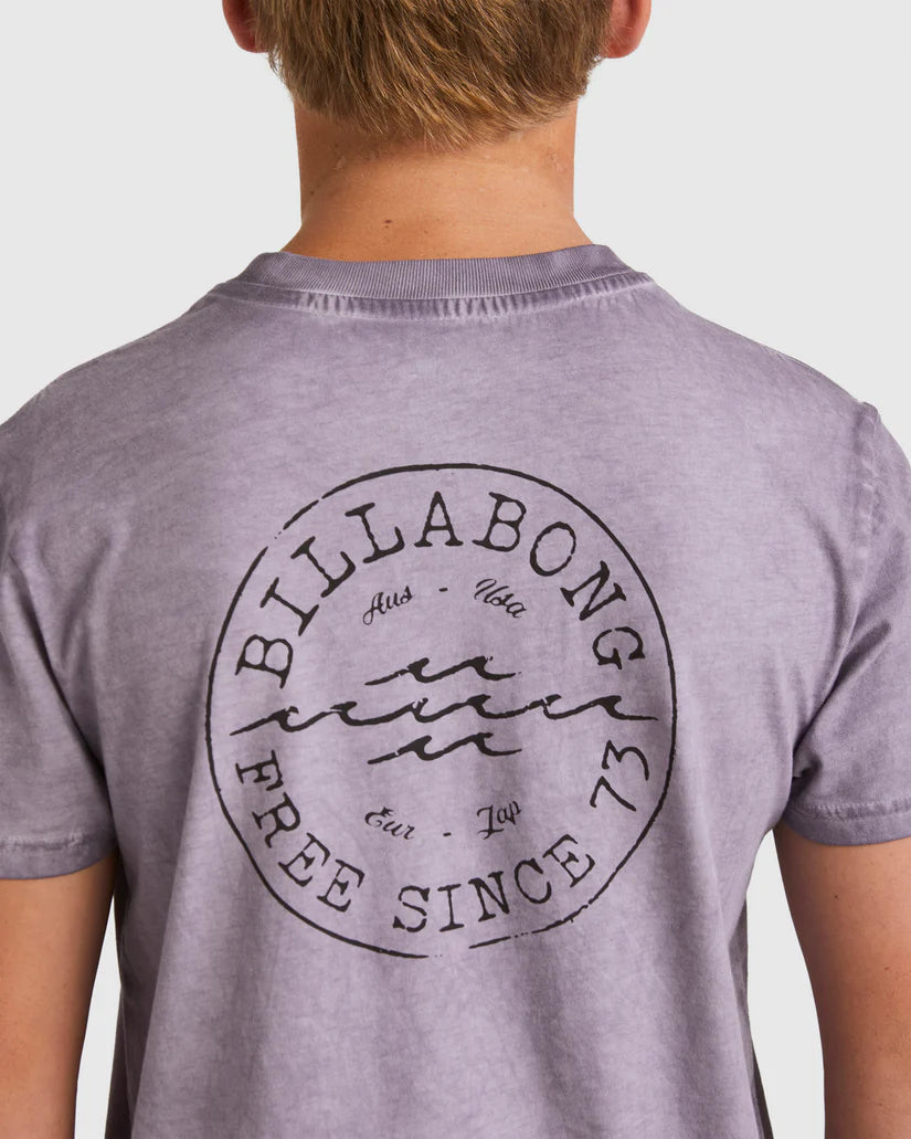 BILLABONG BOYS BIG WAVE DAZ T-SHIRT - PURPLE ASH