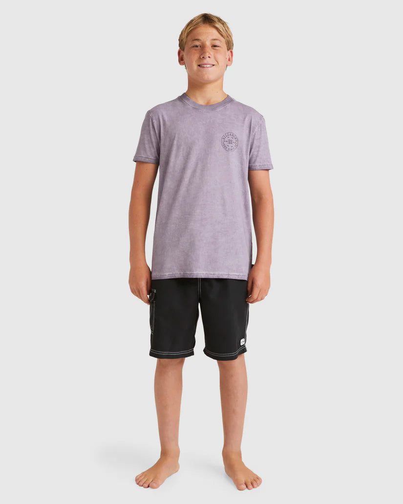 BILLABONG BOYS BIG WAVE DAZ T-SHIRT - PURPLE ASH