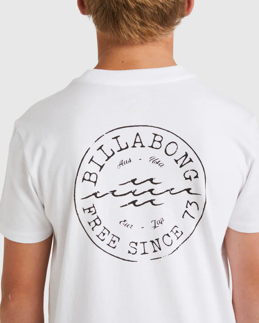 BILLABONG BOYS BIG WAVE DAZ T-SHIRT - WHITE
