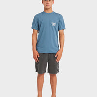 BILLABONG BOYS CROSSBOARDS  LF SHORT SLEEVE - REAL TEAL
