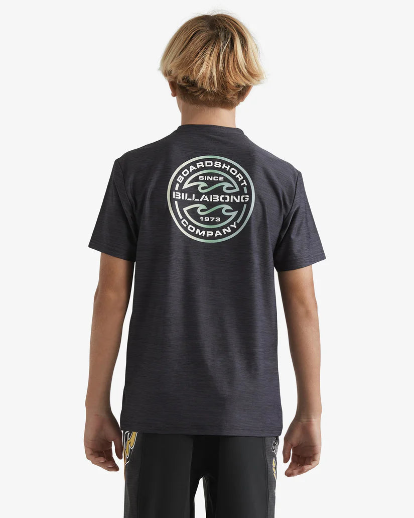 BILLABONG BOYS ROTOR SHORELINE SHORT SLEEVE - BLACK
