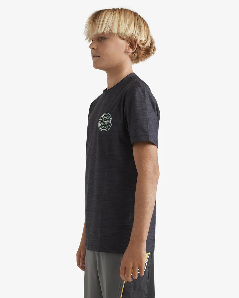 BILLABONG BOYS ROTOR SHORELINE SHORT SLEEVE - BLACK